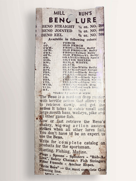 Vintage 1960's Beno Eel Running Lure