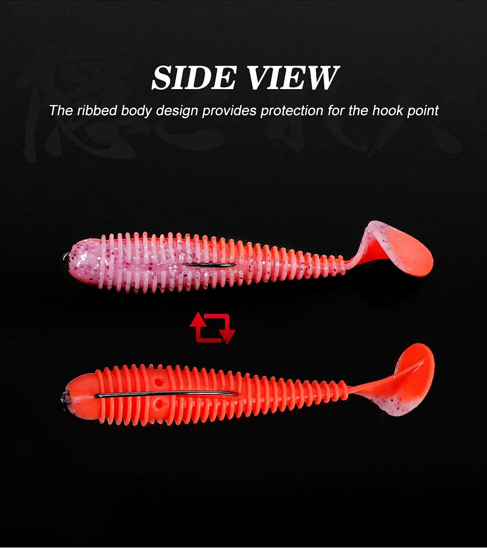 Ribbed Paddle Tail SwimBait