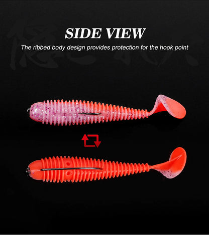 Ribbed Paddle Tail SwimBait